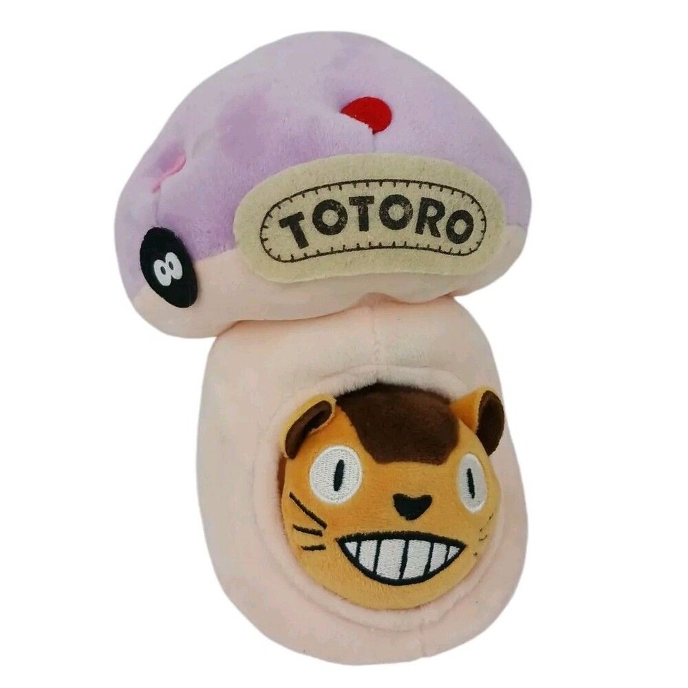 Ghibli Plush My Neighbor Totoro Pink Mushroom Catbus  7" Plush Stuffed Animal